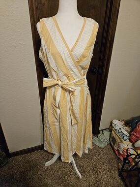 Striped Yellow and White Dress